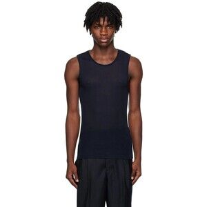 AMI Shirt Mens Large Black Pullover Crew Tank Top Mesh Sheer Stretch $305